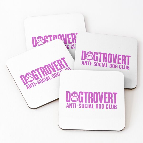 Item preview, Dogtrovert Anti-Social Dog Club - Pink Distressed Paw Typography designed and sold by ylva-nLoeb.