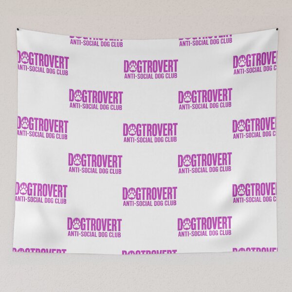 Item preview, Dogtrovert Anti-Social Dog Club - Pink Distressed Paw Typography designed and sold by ylva-nLoeb.