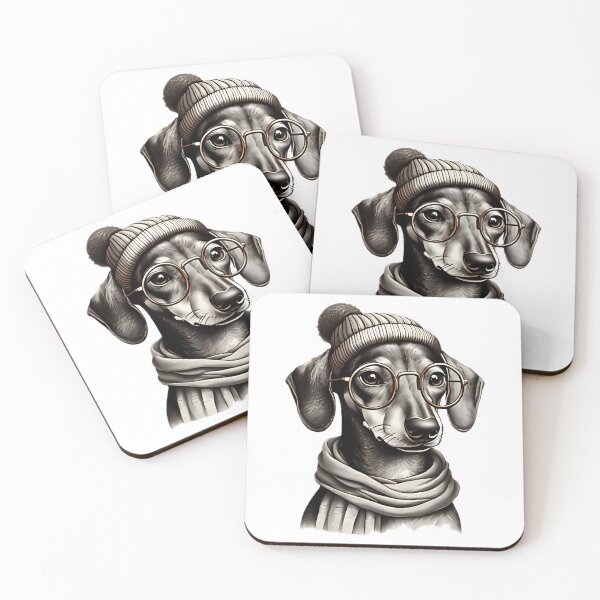 Item preview, Hipster Dachshund Sticker designed and sold by uza-nHornber.