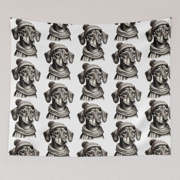 Item preview, Hipster Dachshund Sticker designed and sold by uza-nHornber.