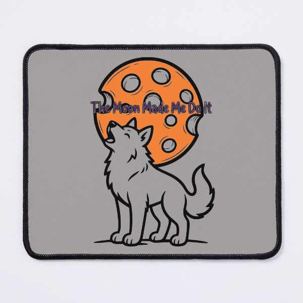 Item preview, The Moon Made Me Do It Funny Orange Moon Howling Dog Halloween Art designed and sold by The Bold Line Studio.