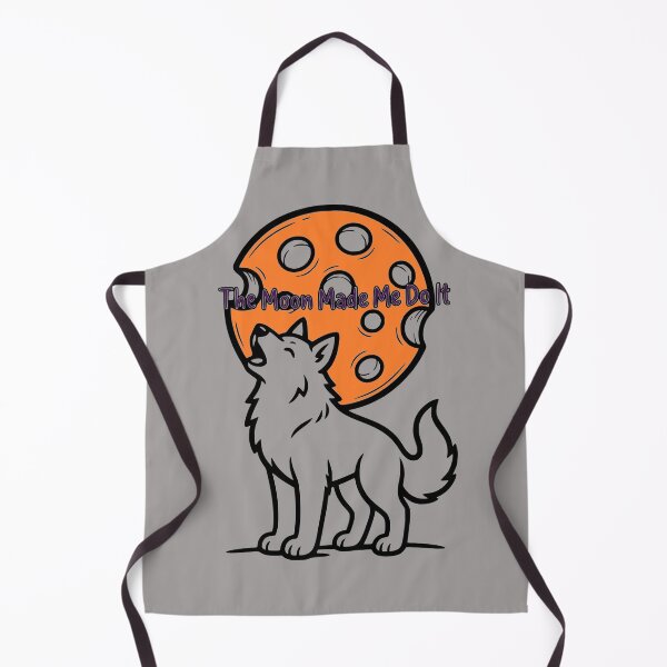 Item preview, The Moon Made Me Do It Funny Orange Moon Howling Dog Halloween Art designed and sold by The Bold Line Studio.