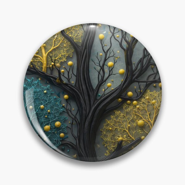 Item preview, Black Gold and Teal Forest – Luxury Abstract Tree Fantasy Art Print designed and sold by Kaleidoscope Print.