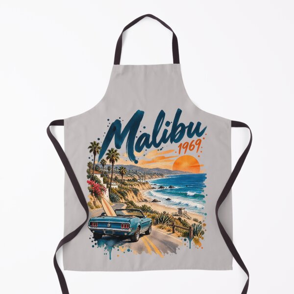 Item preview, Malibu 1969 – California Coastal Drive | Vintage Watercolor Travel Art designed and sold by malero-design.