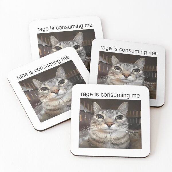 Item preview, Rage Is Consuming Me Silly Staring Cat Meme designed and sold by uza-nHornber.