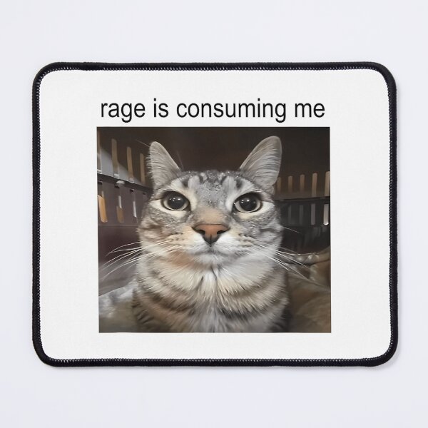 Item preview, Rage Is Consuming Me Silly Staring Cat Meme designed and sold by uza-nHornber.