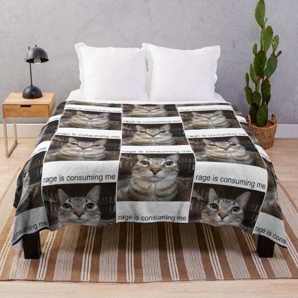 Item preview, Rage Is Consuming Me Silly Staring Cat Meme designed and sold by uza-nHornber.