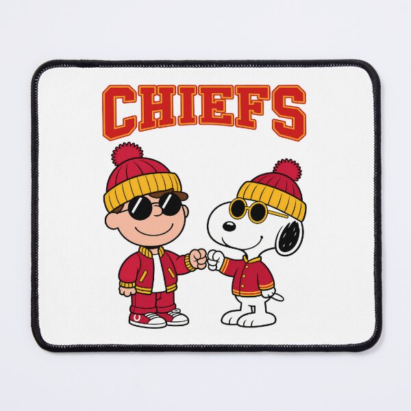 Item preview, Charlie Brown & Snoopy Kansas City Chiefs Football Retro F302 designed and sold by GLUVY-THEME.