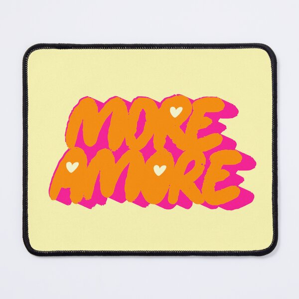 Item preview, More Amore Cute Retro Heart Typographic in Barbiecore designed and sold by nineFlorals.