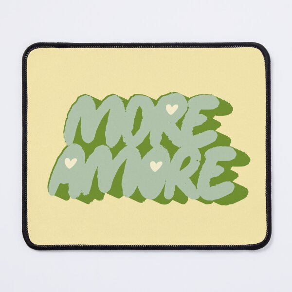 Item preview, More Amore Cute Retro Heart Typographic in Matcha Sage Green designed and sold by nineFlorals.
