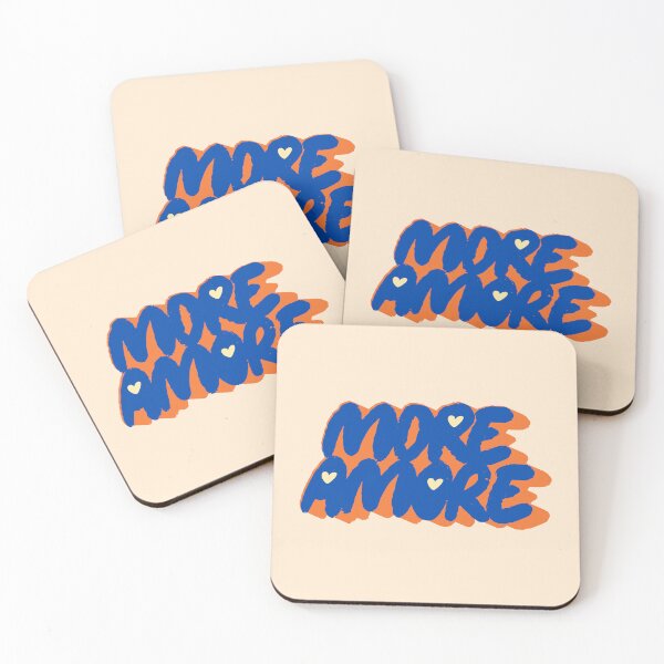 Item preview, More Amore Cute Retro Heart Typographic in Matisse Vibe designed and sold by nineFlorals.