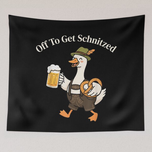 Item preview, Off to Get Schnitzeled Funny Goose Oktoberfest German Beer designed and sold by RenettaFunky.