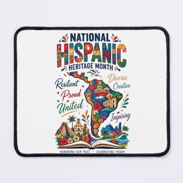 Item preview, National Hispanic Heritage Month – Resilient, Proud & United Cultural Map Art designed and sold by CKADigital.