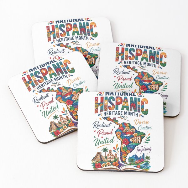 Item preview, National Hispanic Heritage Month – Resilient, Proud & United Cultural Map Art designed and sold by CKADigital.