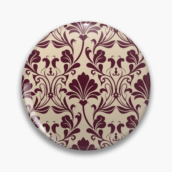 Item preview, Burgundy Cream Damask Floral Seamless Pattern designed and sold by ​Jyoti Digital Artist.