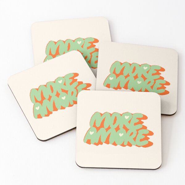 Item preview, More Amore Cute Retro Heart Typographic in Sweet Matcha designed and sold by nineFlorals.
