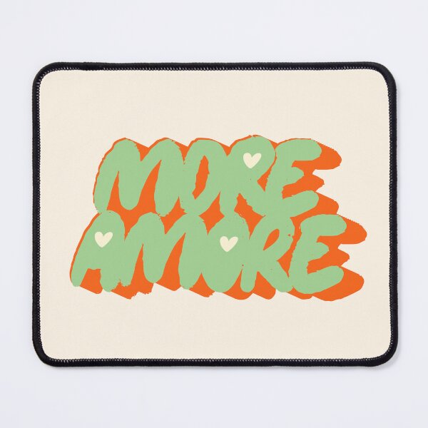 Item preview, More Amore Cute Retro Heart Typographic in Sweet Matcha designed and sold by nineFlorals.