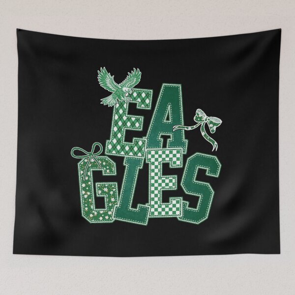 Item preview, Eagles Green Coquette Bow Distressed Football Sports Team Spirit designed and sold by RockTheFeal.