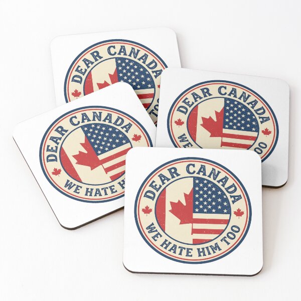Item preview, Dear Canada We Hate Him Too Anti Trump Apology Badge Sarcastic Political Humor designed and sold by raedattia.
