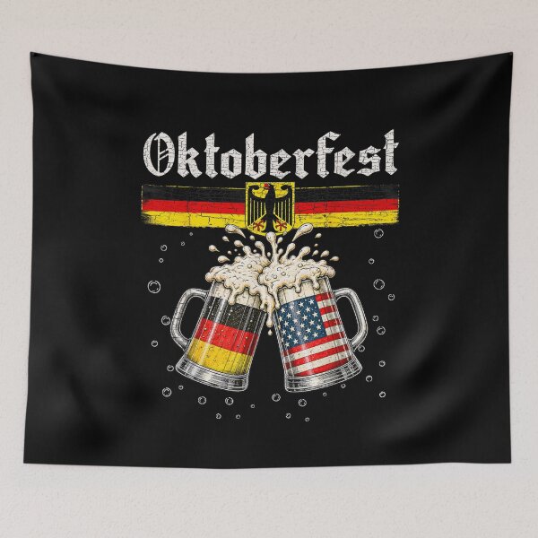 Item preview, Oktoberfest German Drinking Men Women Vintage German Flag designed and sold by RenettaFunky.