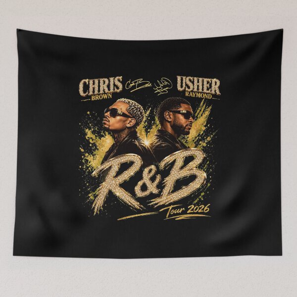 Aperçu de l'œuvre Chris Brown Usher R&B Tour 2026 Glitter Diamond créée et vendue par JuliaWrig40293.