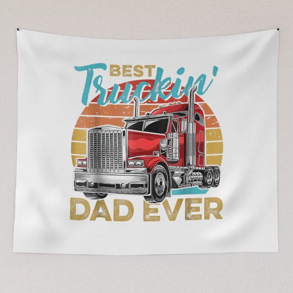 Item preview, Best Truckin' Dad Ever Vintage Semi Truck Driver designed and sold by WhimsyWeird.