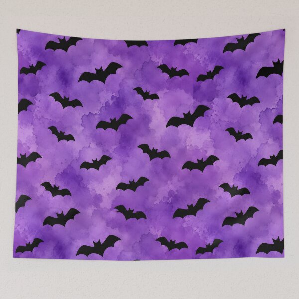 Item preview, Purple Watercolor Bats Halloween Pattern designed and sold by blankTeeShirt.