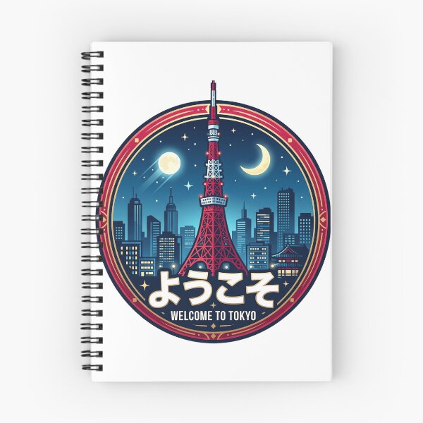 Item preview, Midnight Tokyo Tower Cityscape Badge Illustration designed and sold by vienaphi.