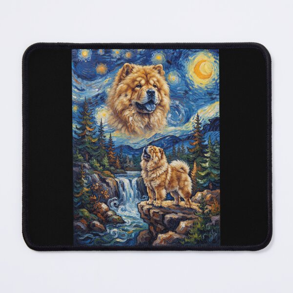 Item preview, Chow Chow Howling Moon Starry Night Van Gogh Art Animal Lover designed and sold by dian-rody-crest.