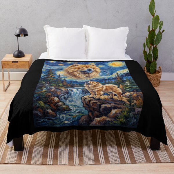 Item preview, Chow Chow Howling Moon Starry Night Van Gogh Art Animal Lover designed and sold by dian-rody-crest.