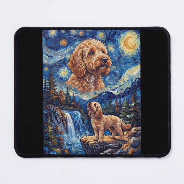 Item preview, Cockapoo Howling Moon Starry Night Van Gogh Art Animal Lover designed and sold by dian-rody-crest.