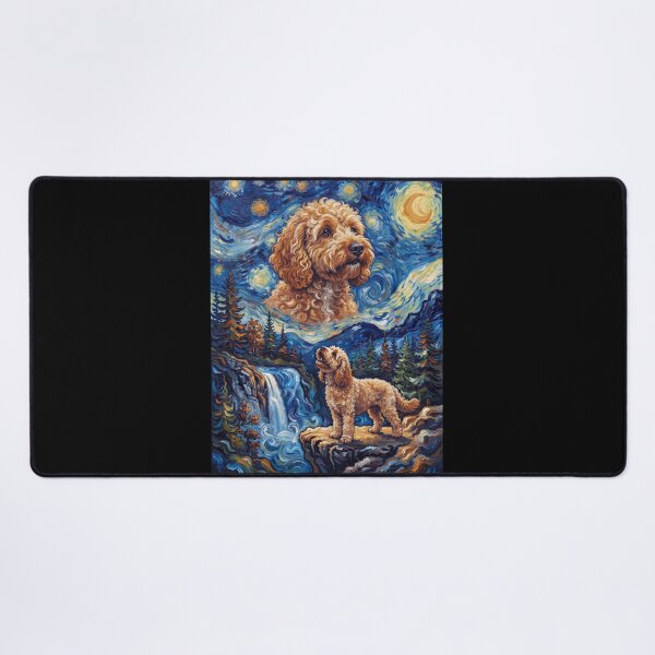 Item preview, Cockapoo Howling Moon Starry Night Van Gogh Art Animal Lover designed and sold by dian-rody-crest.