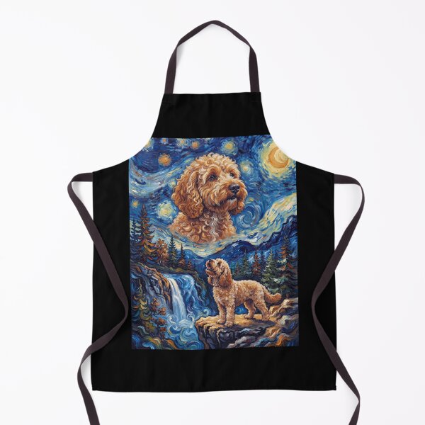 Artikelvorschau, Cockapoo heult, Mond, Sternennacht, Van Gogh, Kunst, Tierliebhaber entworfen und verkauft von dian-rody-crest.