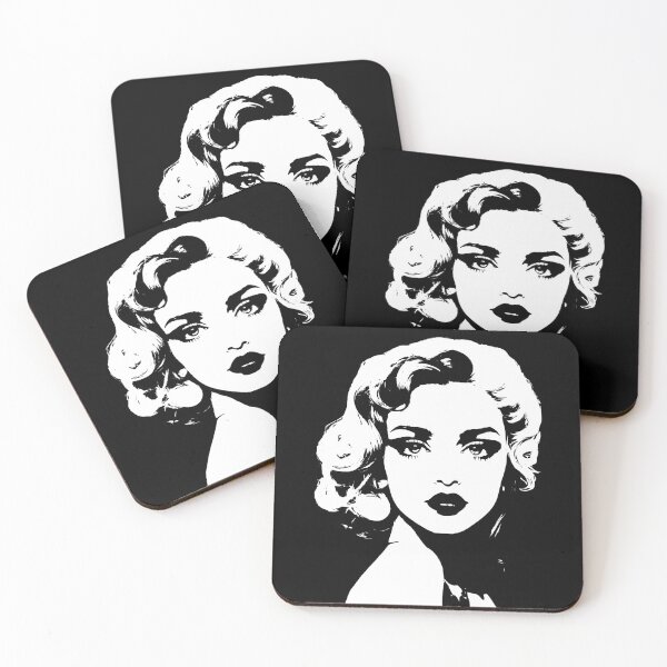 Item preview, Pretty Girl Woman with Blond Hair Black White Shapes Mania designed and sold by Shapes-Mania.