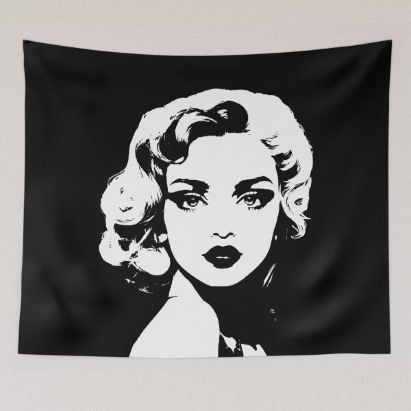 Item preview, Pretty Girl Woman with Blond Hair Black White Shapes Mania designed and sold by Shapes-Mania.