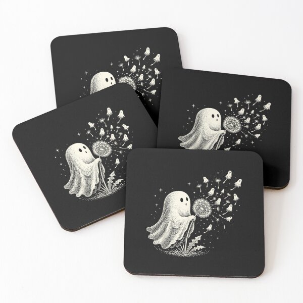Item preview, Cute Ghost Blowing Dandelion Wish Funny Halloween Spooky designed and sold by RenettaFunky.