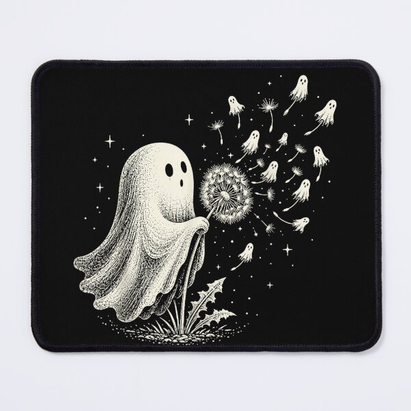 Item preview, Cute Ghost Blowing Dandelion Wish Funny Halloween Spooky designed and sold by RenettaFunky.