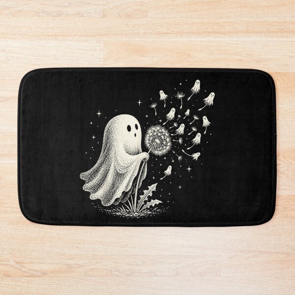 Item preview, Cute Ghost Blowing Dandelion Wish Funny Halloween Spooky designed and sold by RenettaFunky.