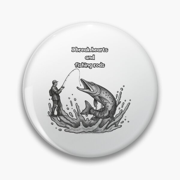 Item preview, I Break Hearts And Fishing Rods Vintage Fisherman Pike designed and sold by FANTASYoDarknes.