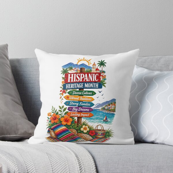 Item preview, Hispanic Heritage Month Coastal Celebration – Vibrant Cultural Signpost & Tropical Beach Art designed and sold by CKADigital.