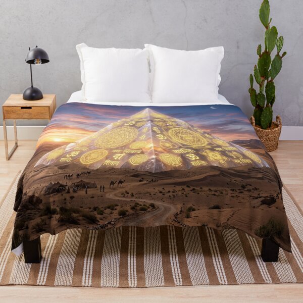 Item preview, Crystal Pyramid with Golden Symbols in Desert designed and sold by Solomon-Ent-144.