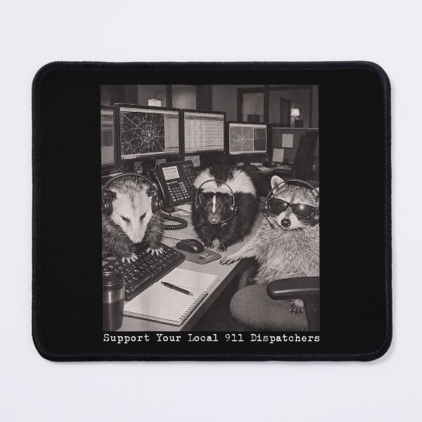 Item preview, Support Your Local 911 Dispatchers Raccoon Possum Skunk designed and sold by RenettaFunky.