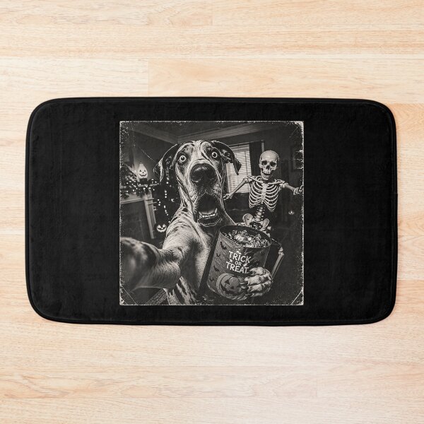 Item preview, Trick Or Treat Halloween Great Dane Scary Skeleton Selfie designed and sold by RenettaFunky.