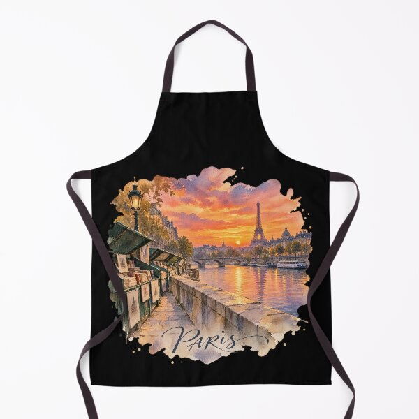 Item preview, Paris Sunset Watercolor | Seine River Eiffel Tower Art designed and sold by Ela-graphicwiz.