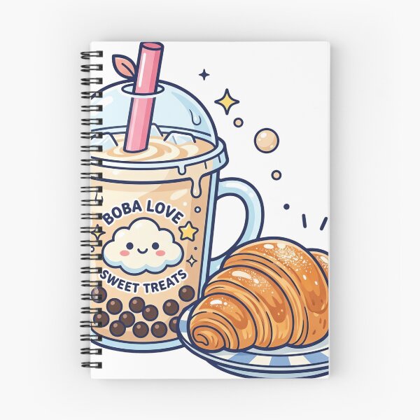 Item preview, Cute Boba Love and Flaky Croissant Duo designed and sold by vienaphi.