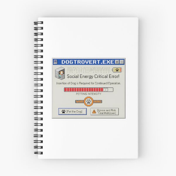 Item preview, Dogtrovert.Exe Funny Retro Error - Social Energy Critical Error Pet The Dog designed and sold by ylva-nLoeb.