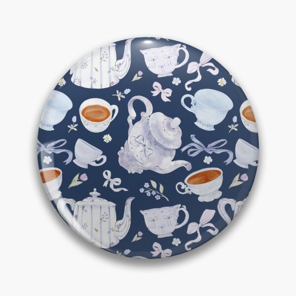 Item preview, Blue Tea Party Watercolor Pattern designed and sold by Sagi Jane Art.