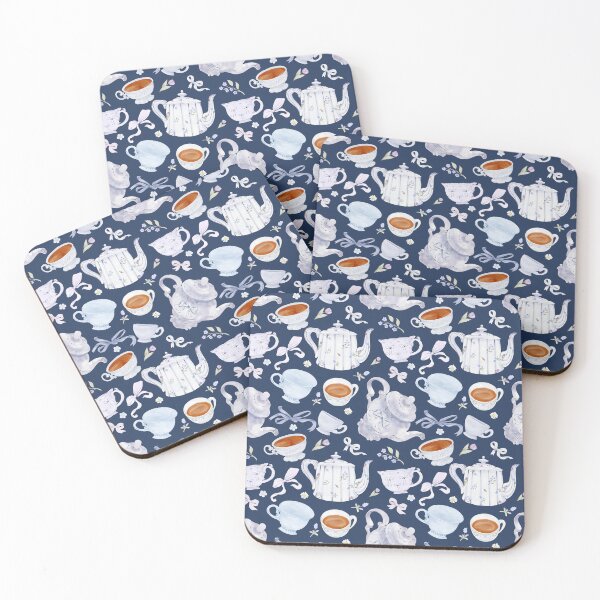 Item preview, Blue Tea Party Watercolor Pattern designed and sold by Sagi Jane Art.