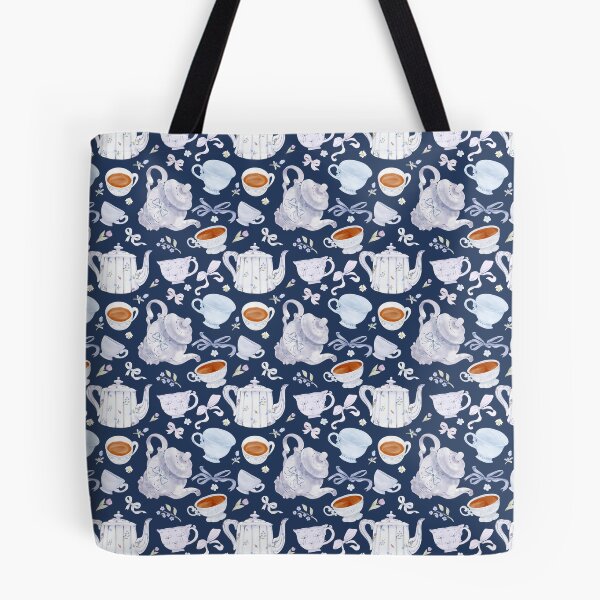 Item preview, Blue Tea Party Watercolor Pattern designed and sold by Sagi Jane Art.