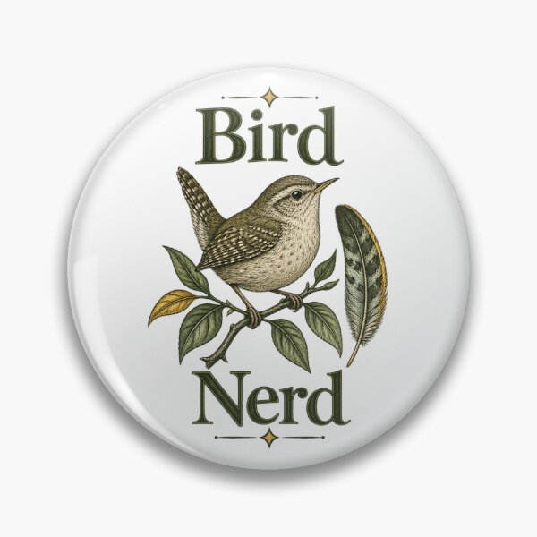 Item preview, Bird Nerd | Cottagecore Birdwatching Botanical | Birder Gift designed and sold by Brackenlume Studio.